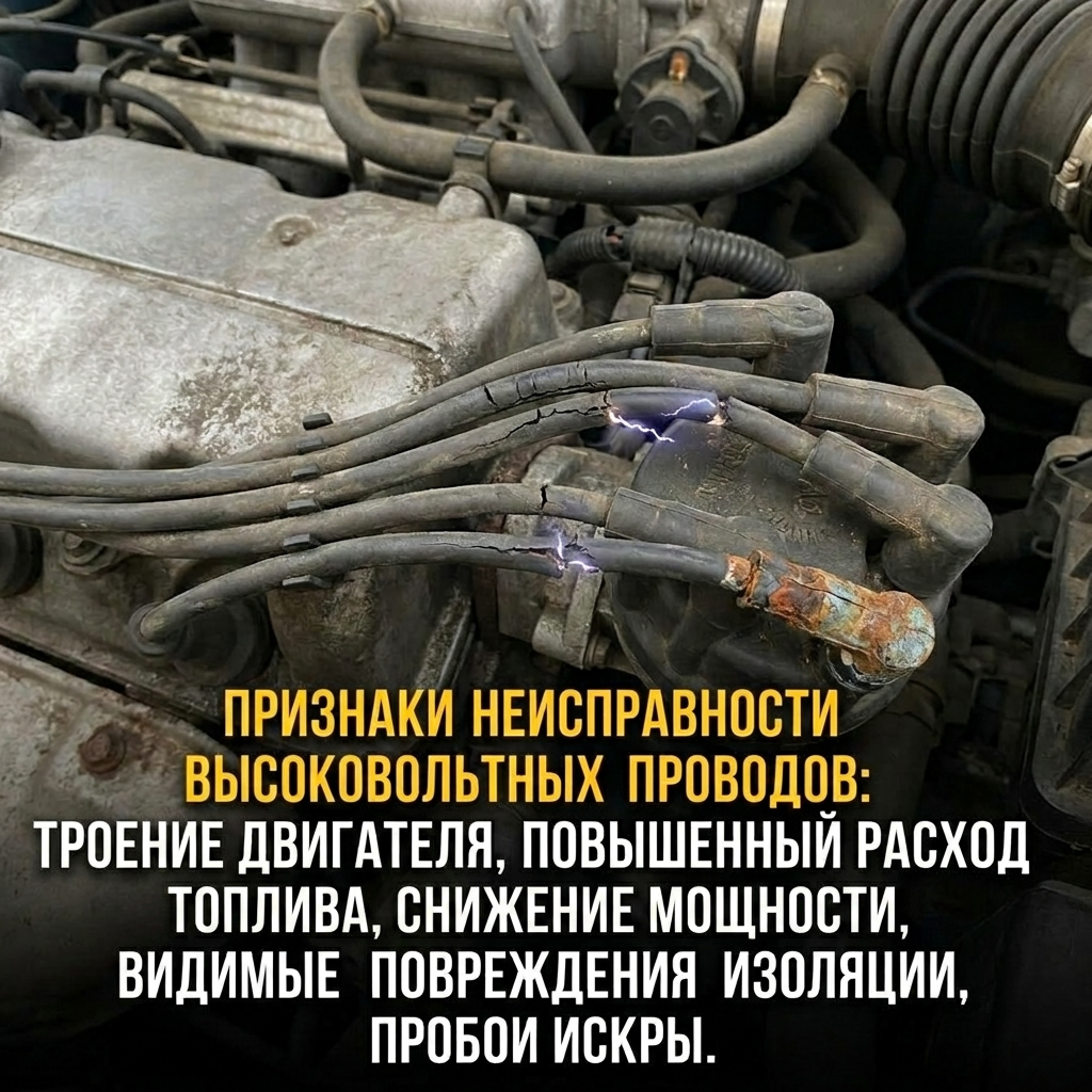 Признаки неисправности высоковольтных проводов зажигания